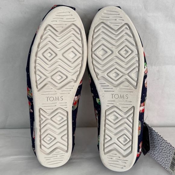 Toms Alpargata Paper Source Holiday Camper Christmas Ortholite Blue Shoes 7.5 - Picture 11 of 15